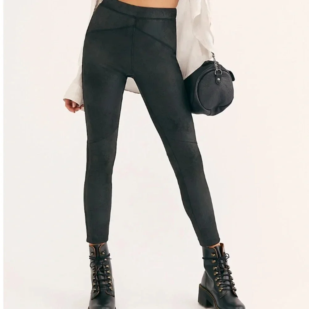 NWT Free People Midnight Vegan Suede Leggings